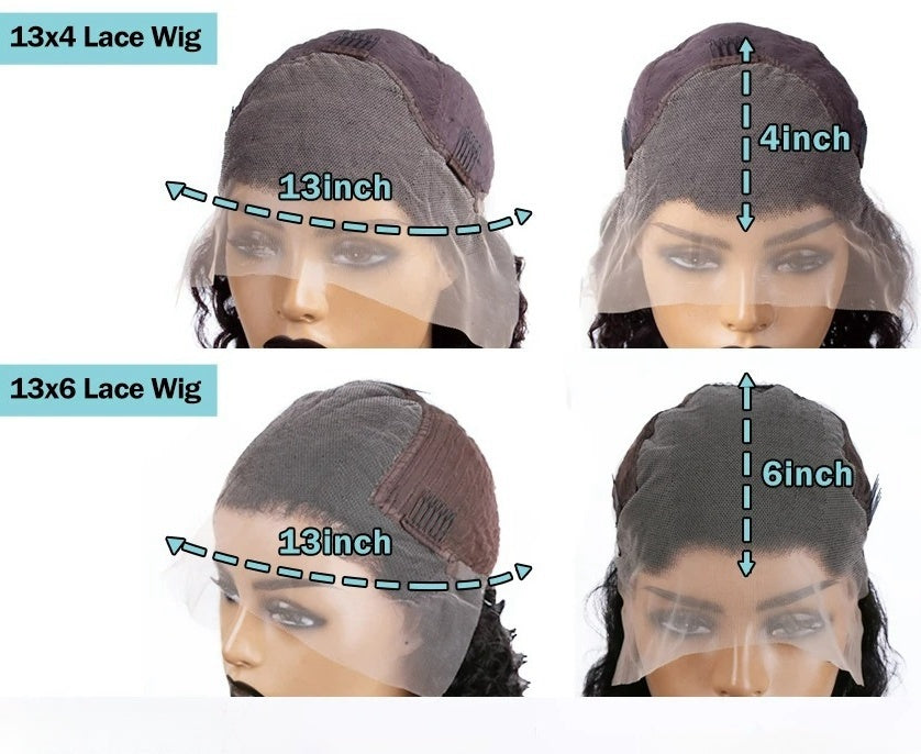 13x4/13x6 Afro Kinky Curly Glueless Pre Plucked Transparent Lace Front Human Hair Wig