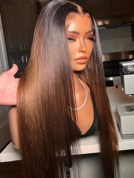 【BIG SALE】HD Lace SUPER Pre-plucked Ombre Silk Straight Wig