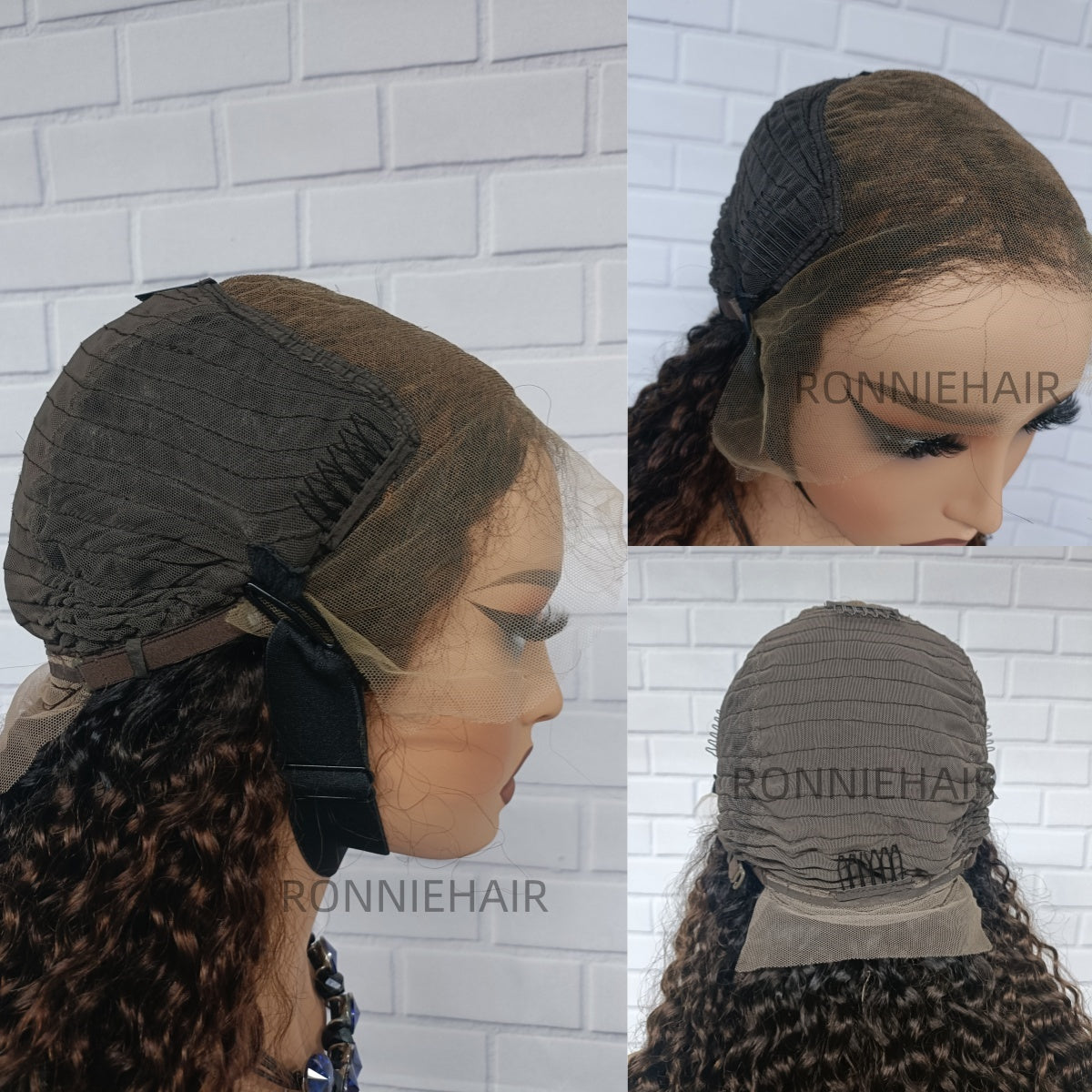 13x6 HD Lace SUPER Pre-plucked Natural/2T Brown Curly Lace Front Wig