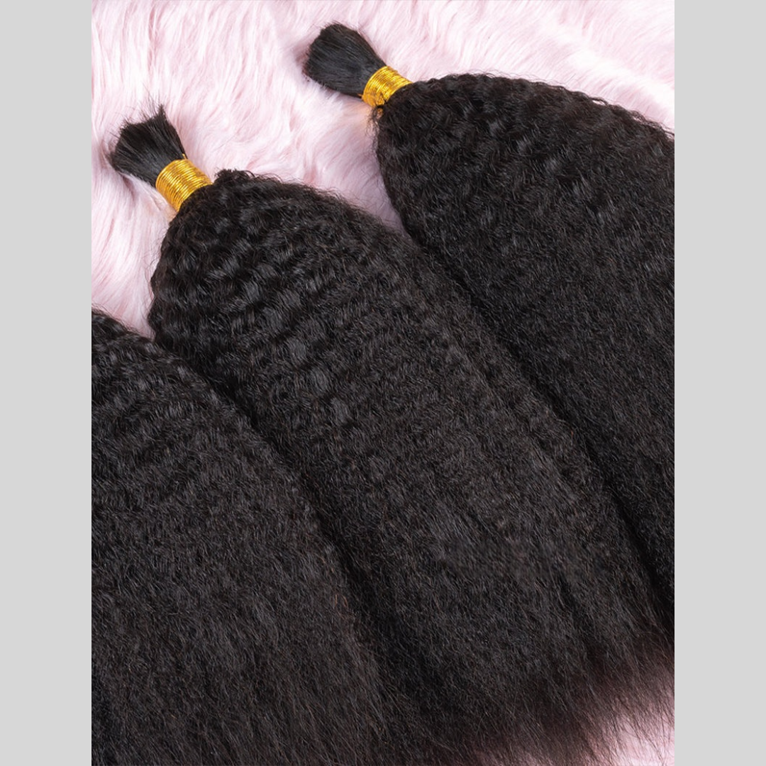 Bulk Hair for Braiding 100% Human Hair Braid Extensions Kinky Straight