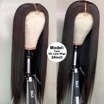 PRE-PLUCKED SILK STRAIGHT HUMAN REMY HAIR LACE FRONT WIG