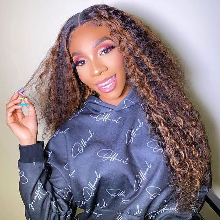 Blonde Highlight Wig 13X6 HD Lace Wig Water Wave Lace WIG