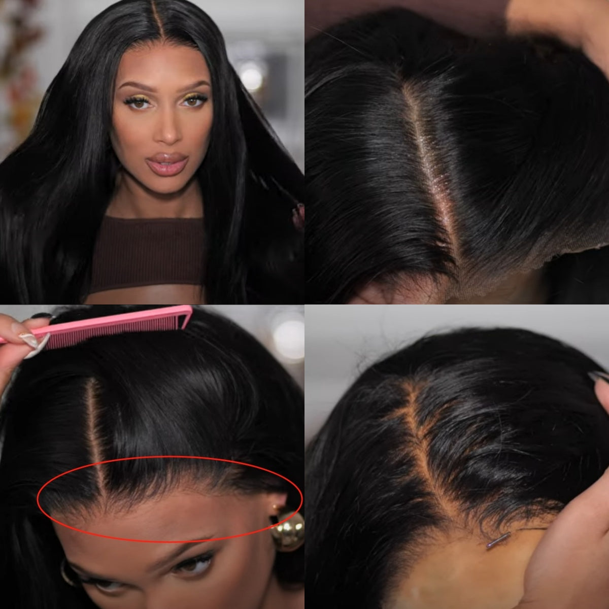 BYE-BYE KNOTS 360 HD LACE FAKE SCALP STRAIGHT WIG / Invisi-Strap