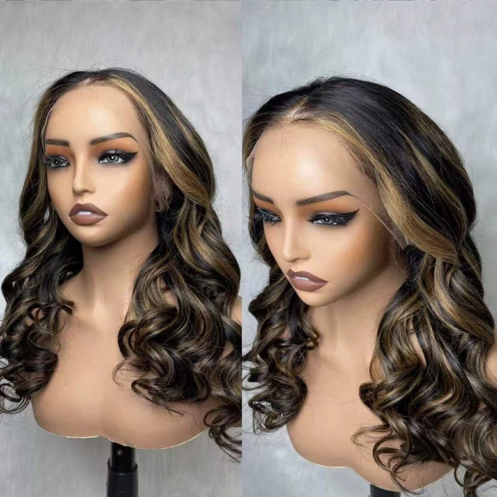 4/27 Honey Blonde Highlight Body Wave 6x6 HD Lace Glueless Wig