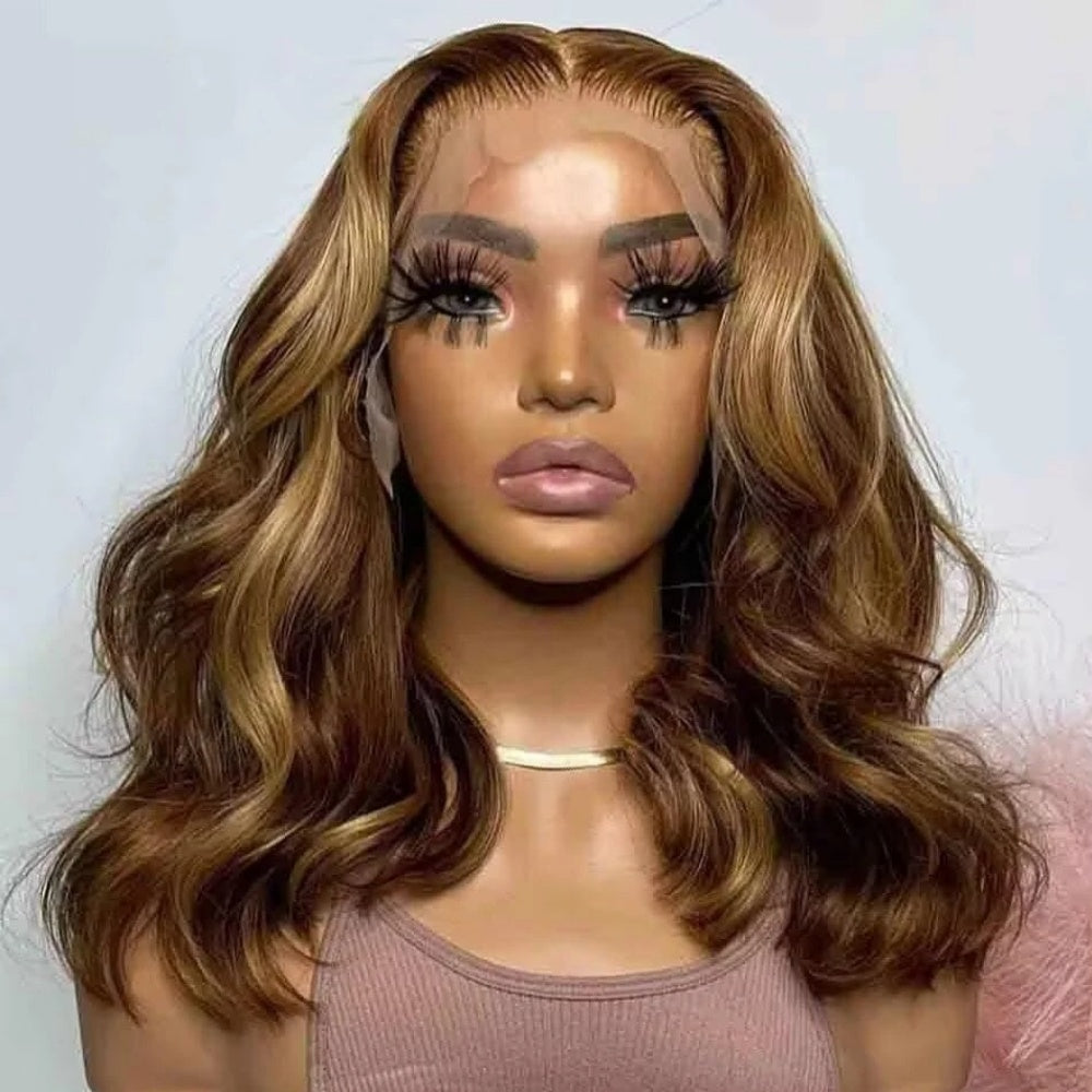 FULL TRANSPARENT/HD LACE PRE-PLUCKED HONEY BLONDE BODY WAVE BOB FULL LACE WIG