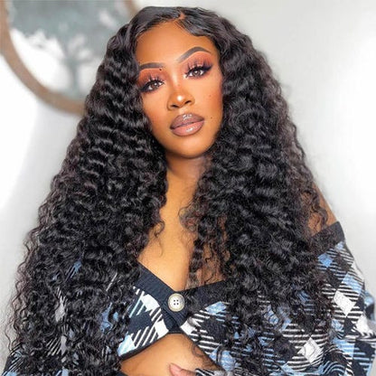 UPGRADED FULL LACE (WITHOUT MESH) TRANSPARENT LACE Deep Wave INVISI-STRAP WIG