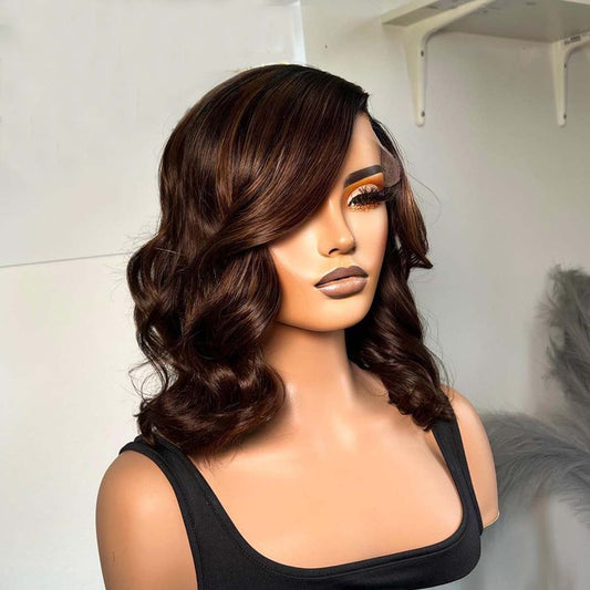 【BIG SALE】HD Lace SUPER Pre-plucked Brown Body Wave Bob Wig