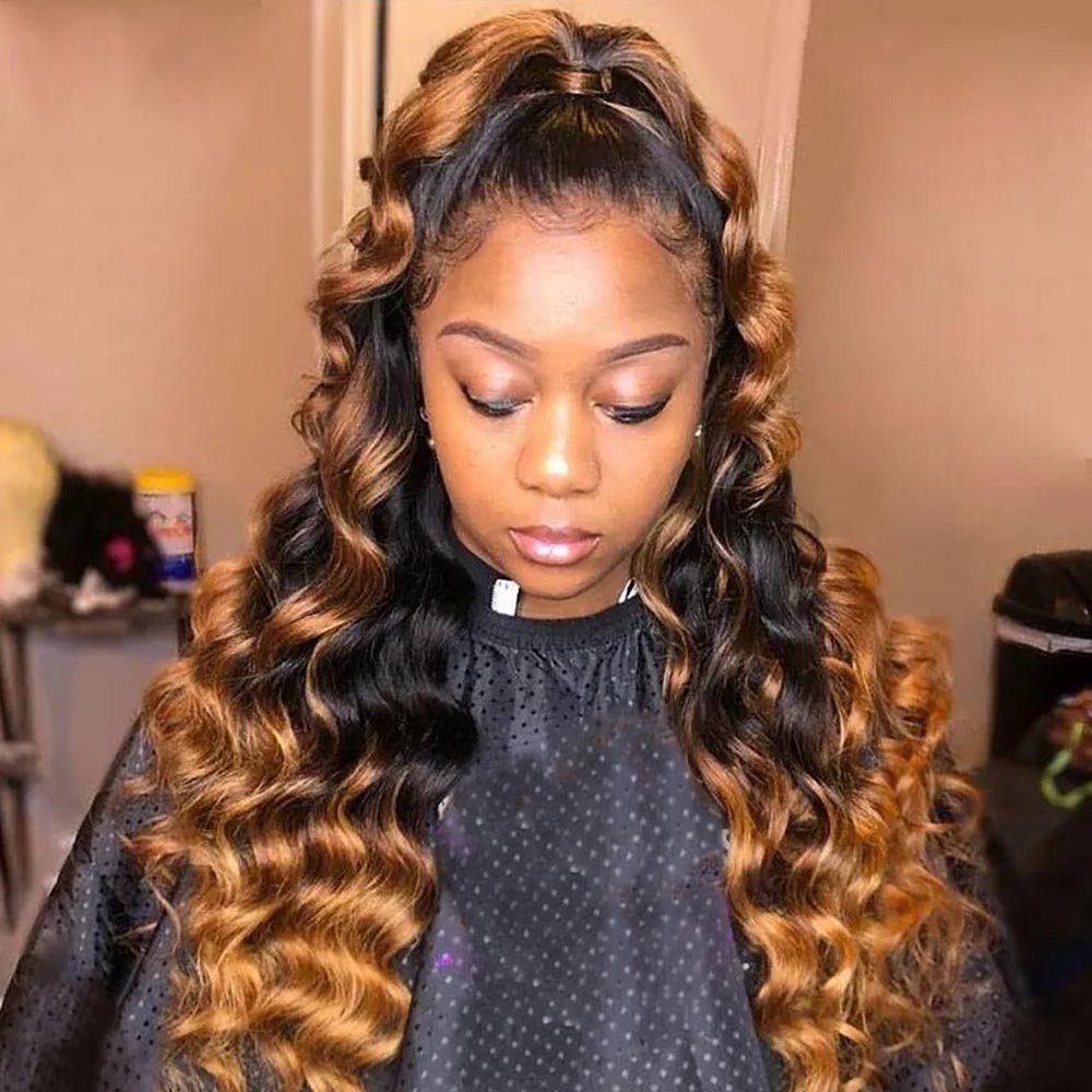 Ombre Blonde 360 Preplucked New Hairline Body Wave Lace Wig