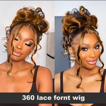 Ombre Blonde 360 Preplucked New Hairline Body Wave Lace Wig