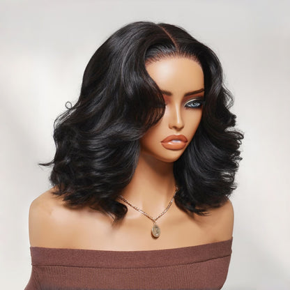 HD LACE 9x6 Lace Parting Super Preplucked Hairline Density Wig Bouncy Wave BOB