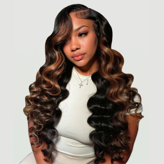 BYE-BYE KNOTS 13X6 HD LACE FRONTAL SUPER PRE-PLUCKED WIG /HIGHLIGHT LOOSE WAVE