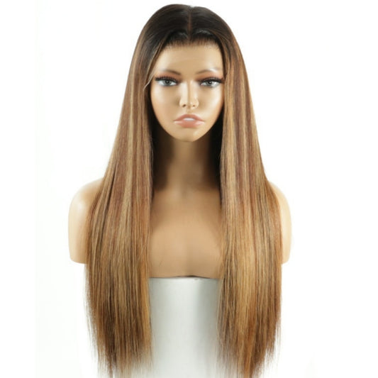HD LACE 3D Dome Cap 9x6 Super Preplucked with Drawstring Wig Highlight Straight