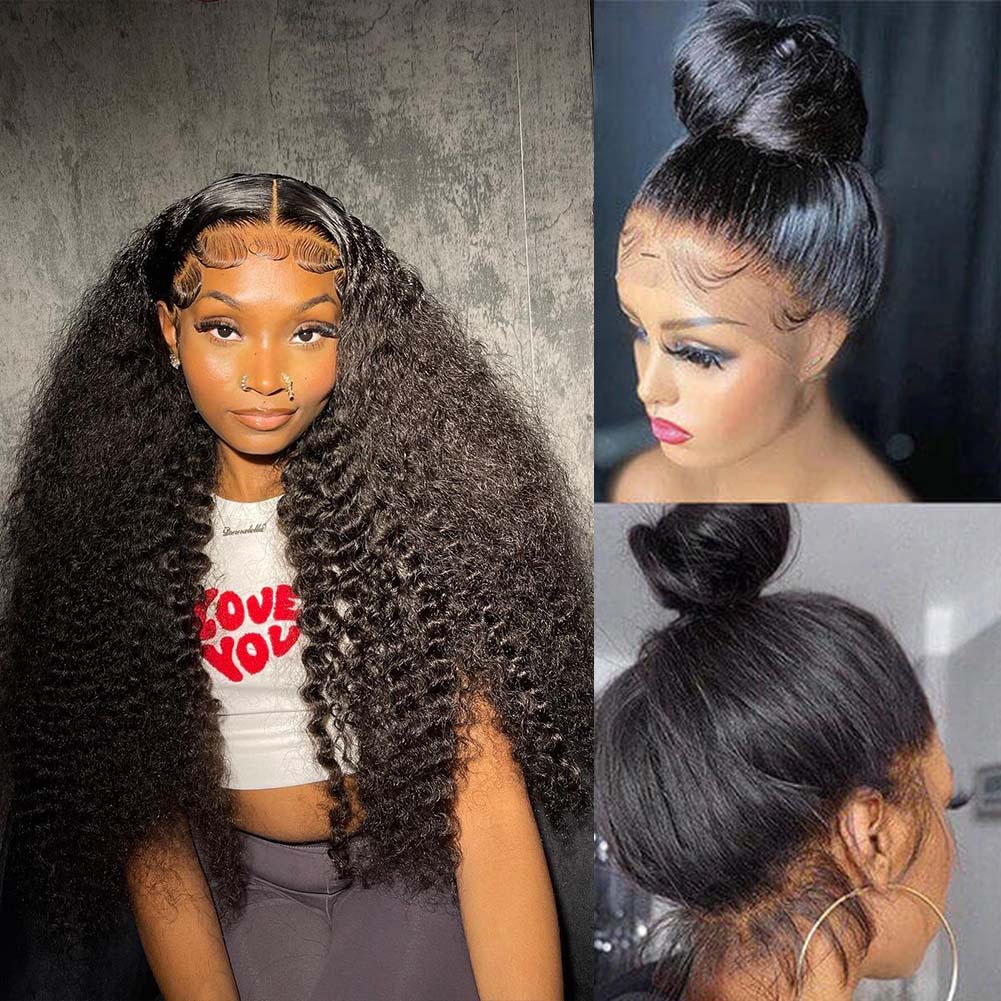FULL TRANSPAREN/ HD LACE PRE-PLUCKED CURLY HAIR WIG