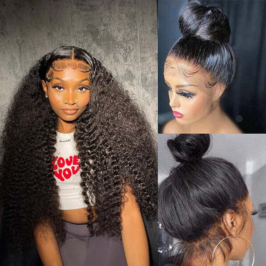 FULL TRANSPAREN/ HD LACE PRE-PLUCKED CURLY HAIR WIG
