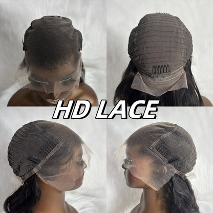 13X4/13X6 LACE FRONT HUMAN HAIR CURTAIN BANGS LAYERED BODY WAVE WIG
