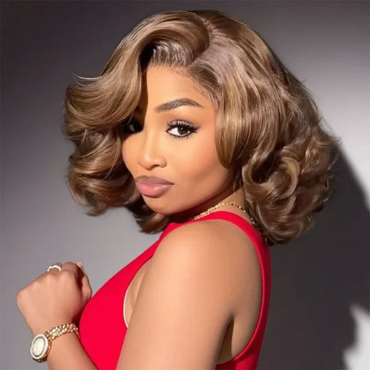 13X4/13X6 LACE FRONT HUMAN HAIR 250% DENSITY HIGHLIGHT WAVY WIG