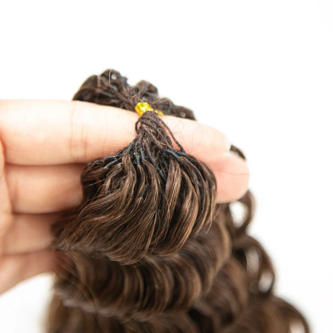 Soft Feather Crochet Braids Hair 100% Human Hair Extensions-Brown Color Deep Wave
