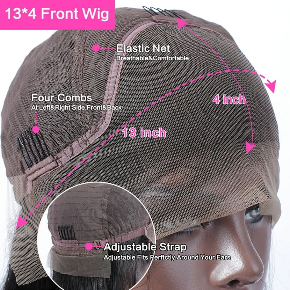 13x4 PRE-PLUCKED STRAIGHT HUMAN HAIR LACE FRONT WIG