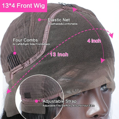 13x4 PRE-PLUCKED STRAIGHT HUMAN HAIR LACE FRONT WIG