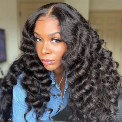 BYE-BYE KNOTS 13X6 HD LACE FRONTAL SUPER PRE-PLUCKED WIG /LOOSE DEEP WAVE