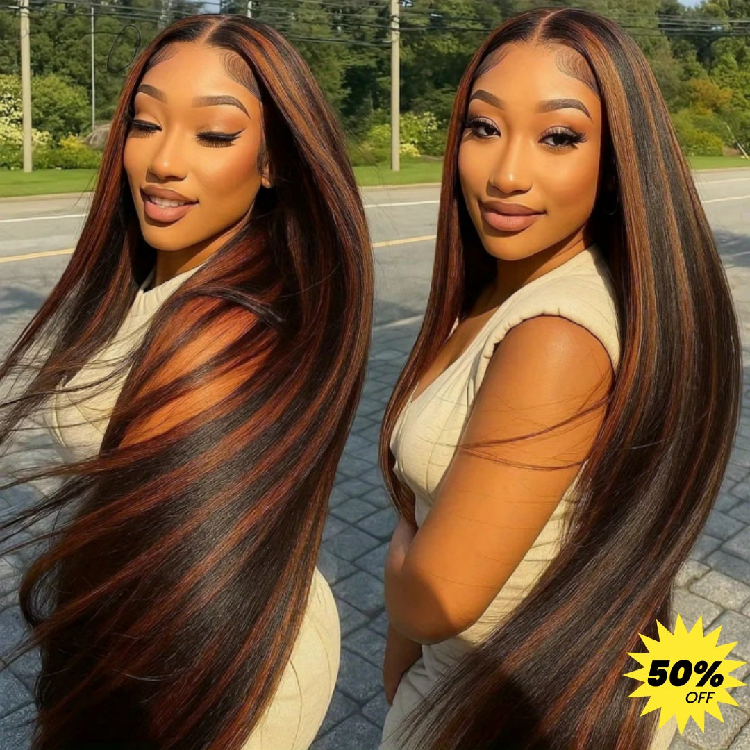 13X4/13X6 Full Frontal Transparent Lace Highlight Color Straight Wig