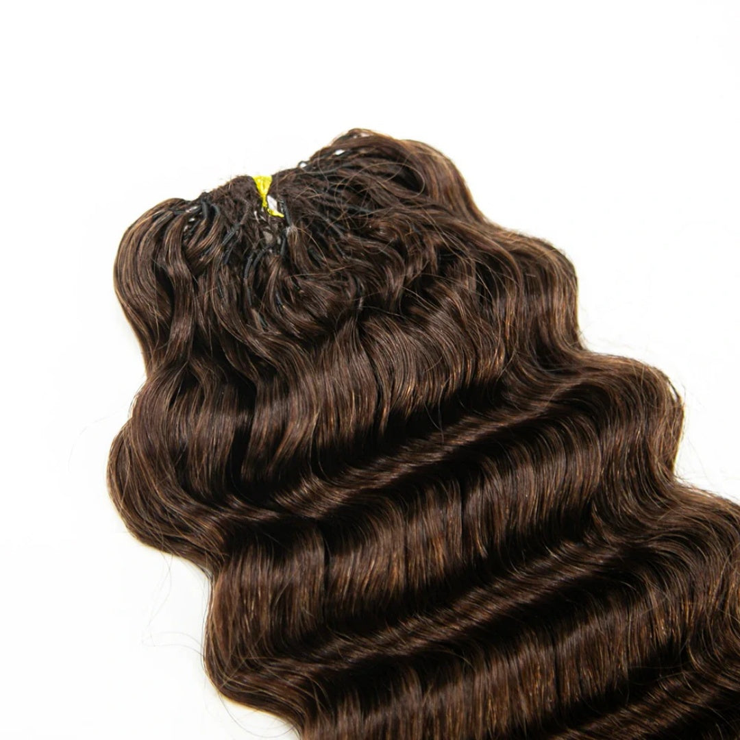 Soft Feather Crochet Braids Hair 100% Human Hair Extensions-Brown Color Deep Wave