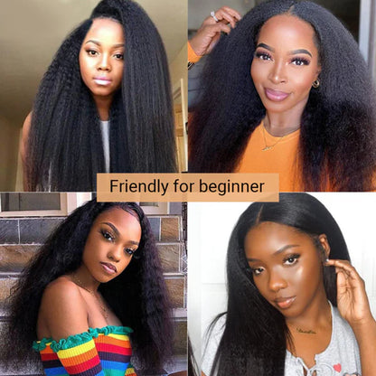 HD LACE 9x6 Lace Parting Super Preplucked Hairline Density Wig Kinky Straight