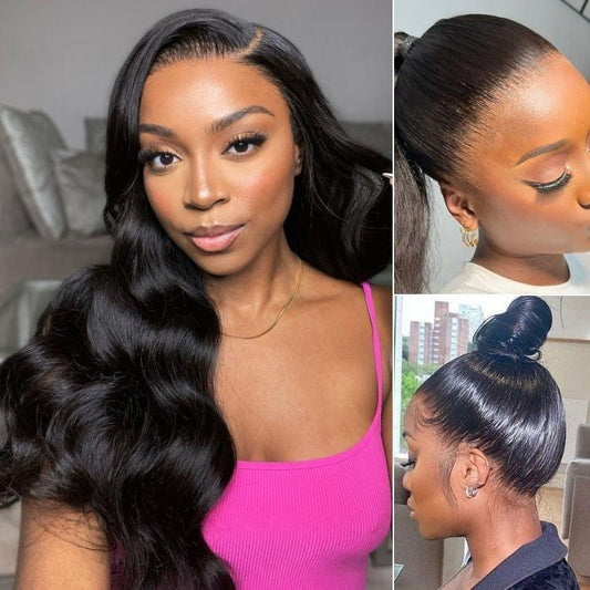 UPGRADED FULL LACE (WITHOUT MESH) TRANSPARENT LACE BODY WAVE INVISI-STRAP WIG