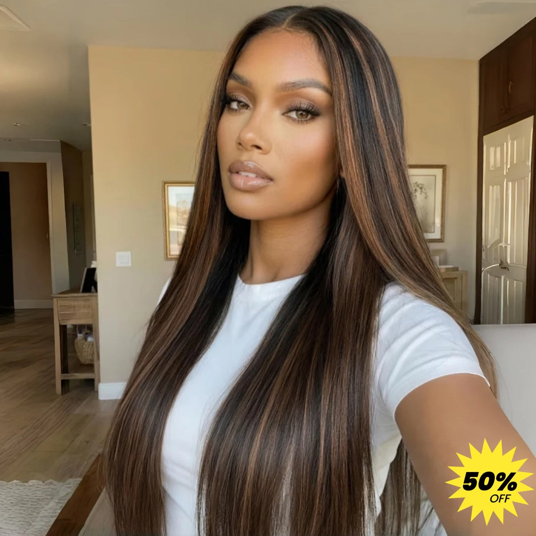 Invisi-Strap 360 Transparent Lace Highlight Wig // Yaki Straight