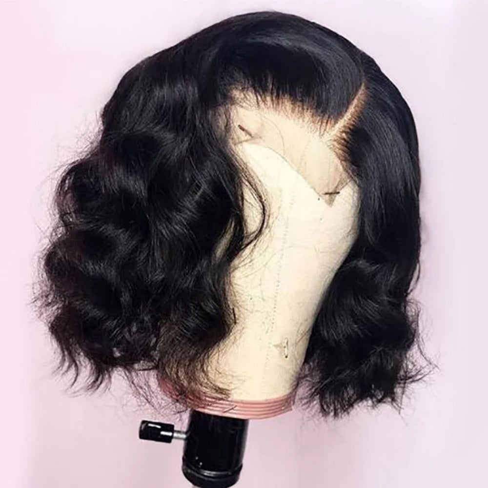 FULL TRANSPARENT/HD LACE PRE-PLUCKED BODY WAVE BOB HUMAN HAIR FULL LACE WIG
