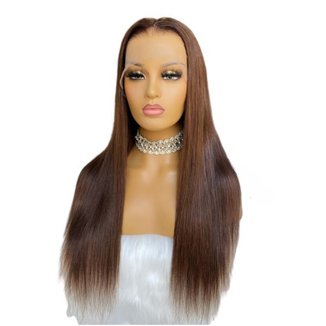 HD Lace Super Pre-plucked Brown Straight Wig