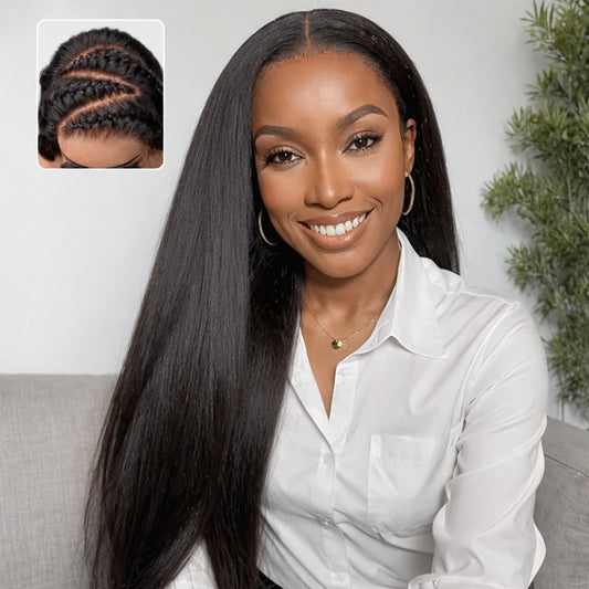 HD FULL LACE (WITHOUT MESH) INVISI-STRAP YAKI STRAIGHT  WIG