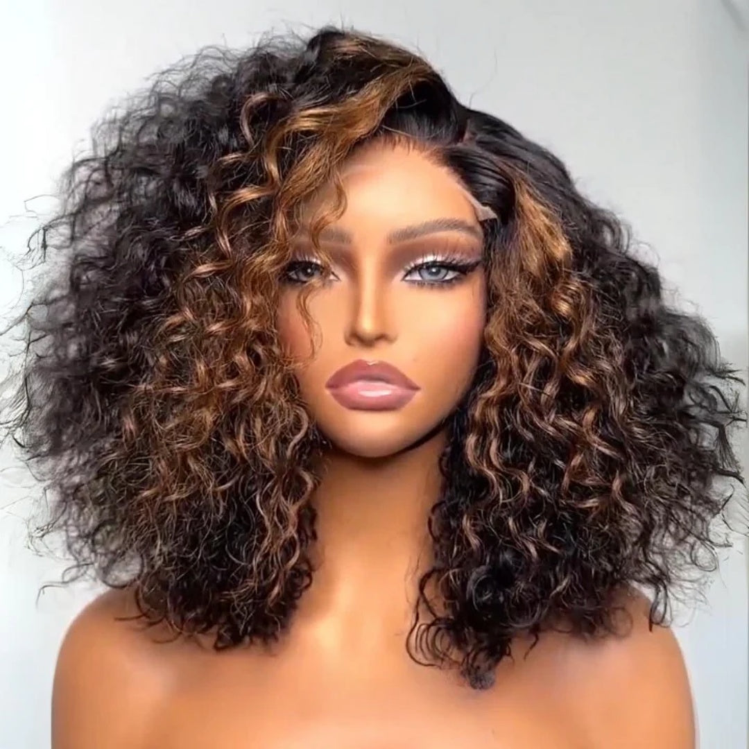 3D DOME CAP 9x6 HD LACE SUPER PREPLUCKED WITH DRAWSTRING 250% DENSITY BOB Wig WATER WAVE