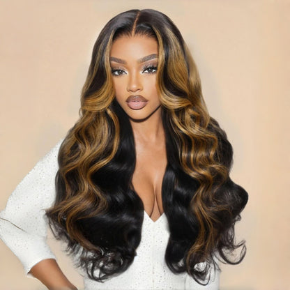 Invisi-Strap 360 Transparent Lace Highlight Wig // Body Wave