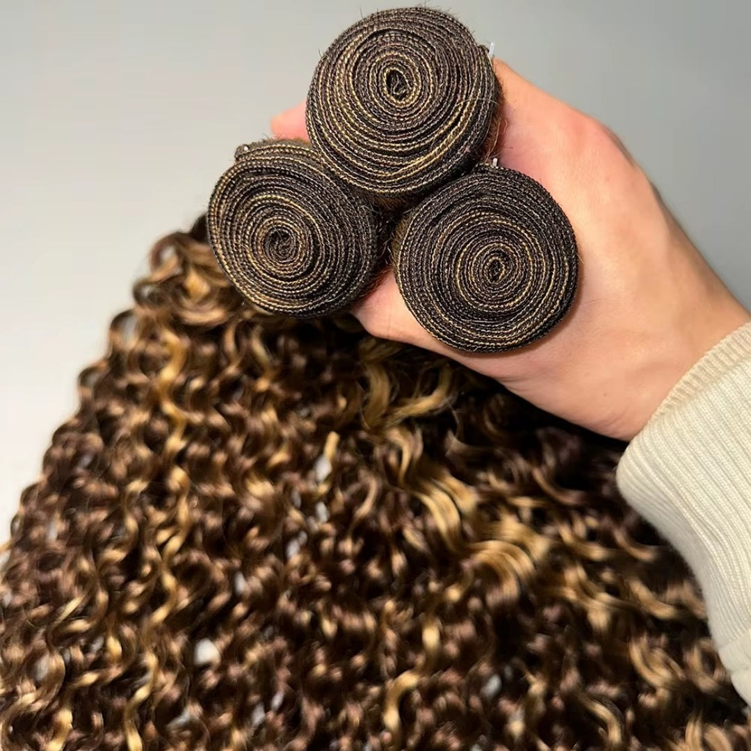 100% Virgin Human Hair Bundles 10-26 Inches 3 Bundles P4/27 Water Wave