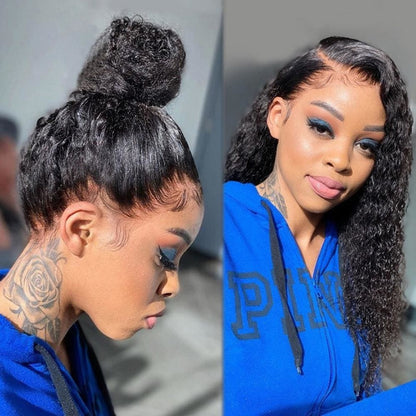 Upgrade 370 Fitted Cap Invisi-Strap HD Lace Preplucked Hairline Wig  Deep Curly