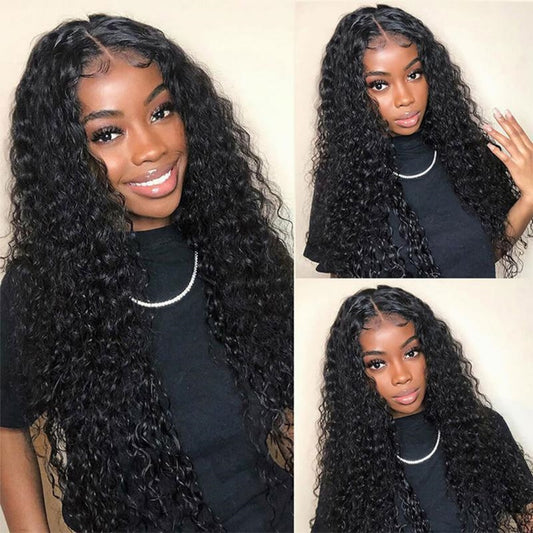 4x4/5x5 TRANSPARENT LACE CLOSURE PRE-PLUCKED WATER WAVE WIG