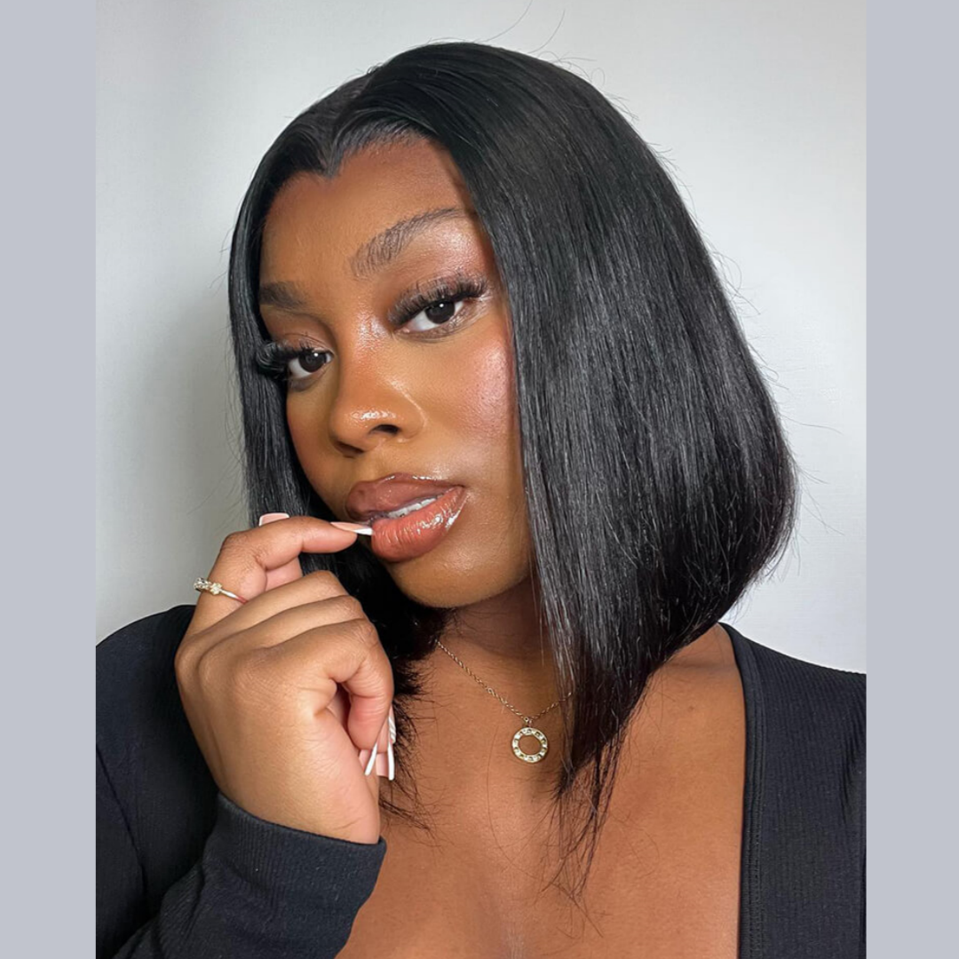 “M” Shape  Hairline 13X4/13X6 Transparent Lace Front Wig Straight BOB