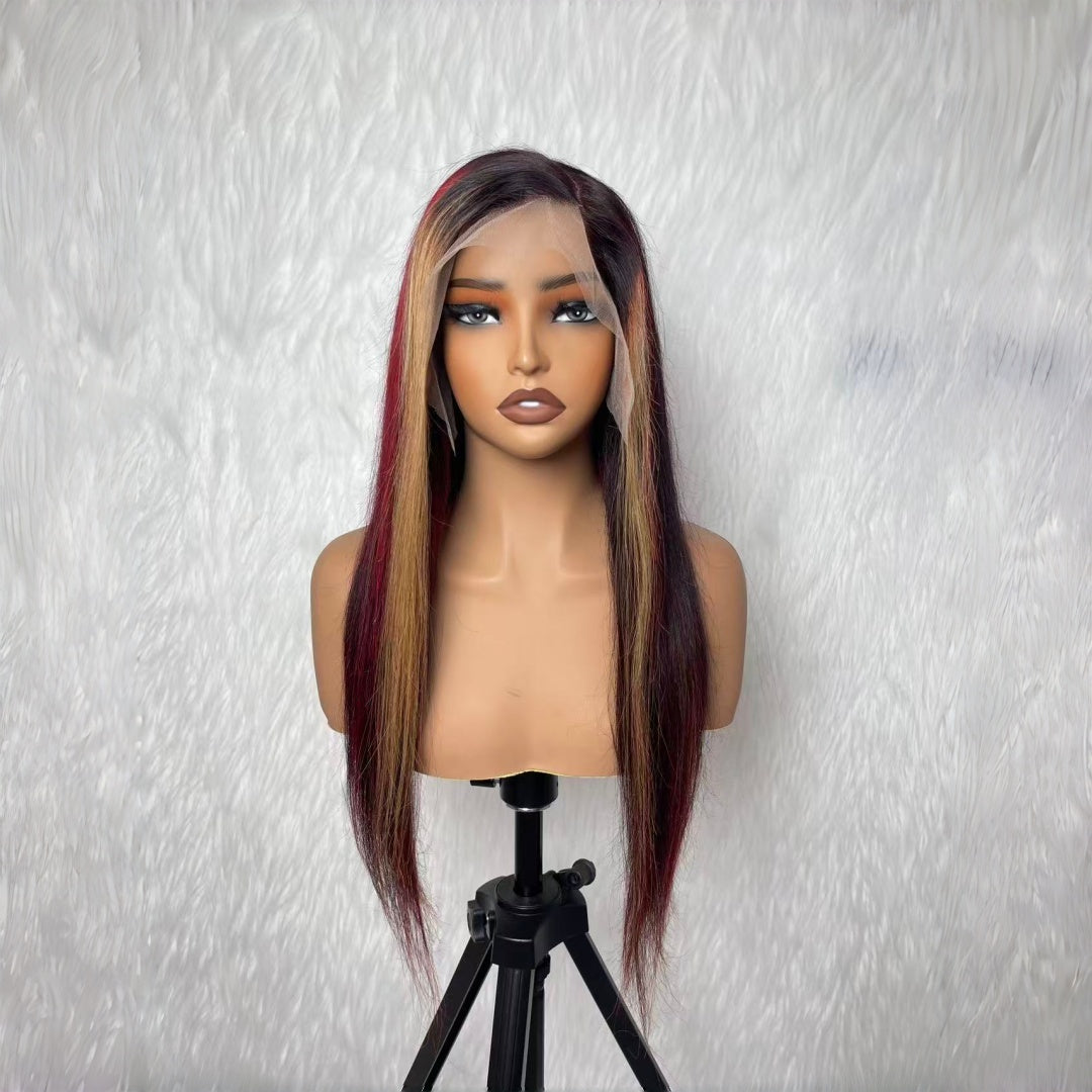 13X4/13X6 Full Frontal Transparent Lace Highlight Color Straight Wig