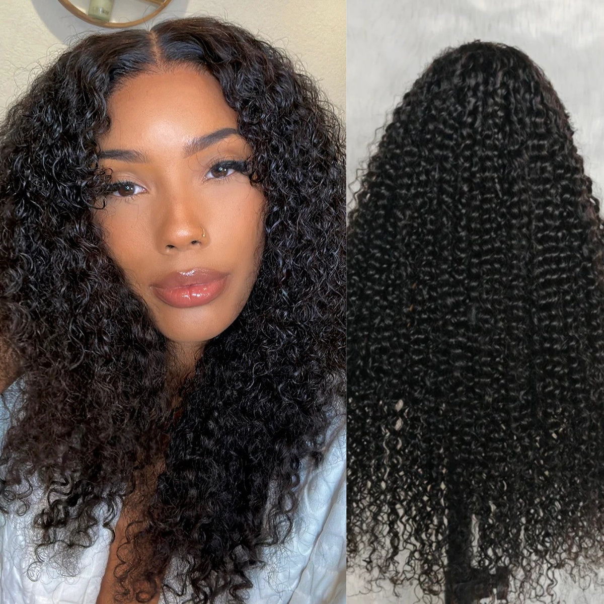 4x4/5x5 TRANSPARENT LACE CLOSURE PRE-PLUCKED CURLY WIG