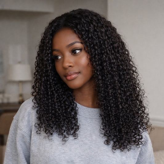 4x4/5x5 TRANSPARENT LACE CLOSURE PRE-PLUCKED SPIRAL CURL WIG