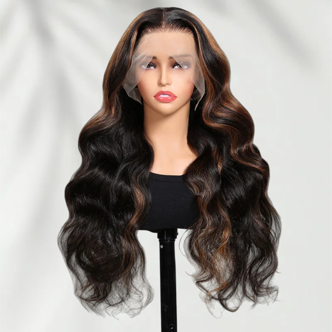 Upgrade 370 Fitted Cap Invisi-Strap HD Lace Preplucked Hairline Wig  Body Wave Highlight
