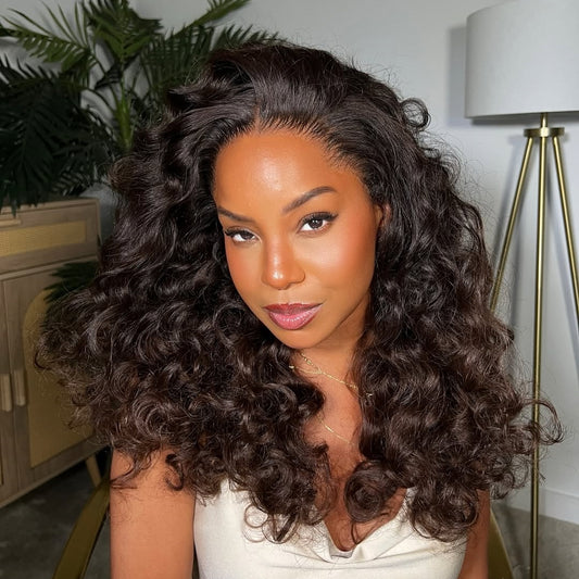 HD LACE 3D Dome Cap 9x6 Super Preplucked with Drawstring Wig Ombre Brown Colored Wave