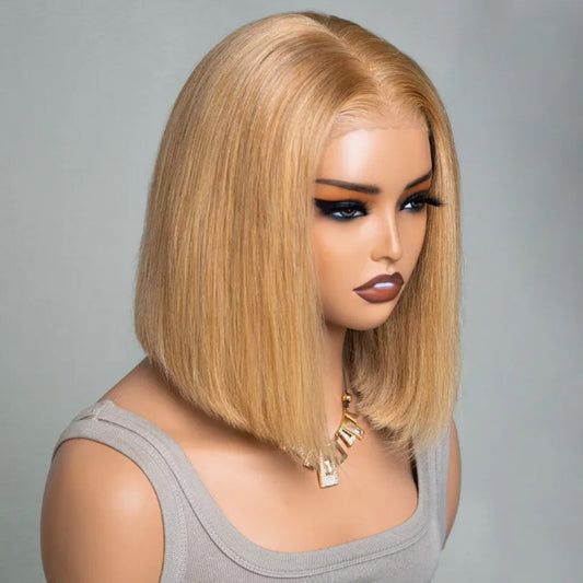13X4/13X6 LACE FRONT HUMAN HAIR HONRY BLONDE STRAIGHT BOB WIG