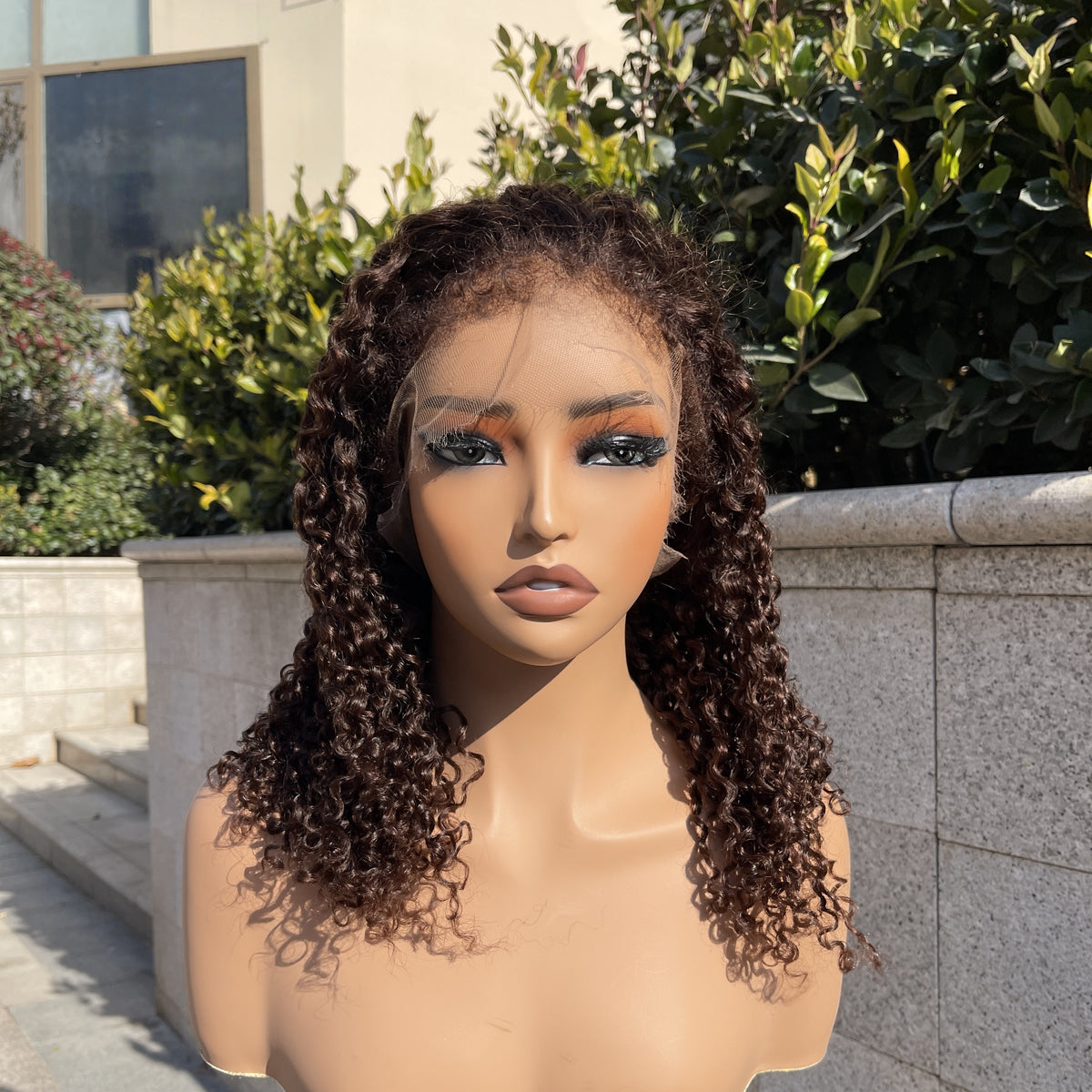 PreCut Lace 360 HD Lace Front Invisi-Strap Wig  Burmese Kinky Curly with Curly Edge