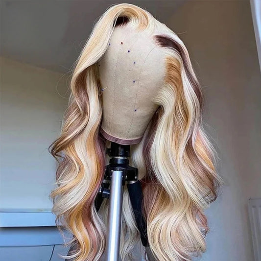 13X4/13X6 TRANSPARENT LACE FRONT OMBRE COLOR BODY WAVE WIG