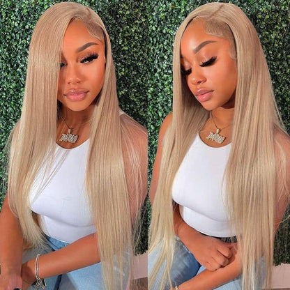 13X4 BLONDE 613 STRAIGHT HUMAN HAIR LACE FRONT WIG