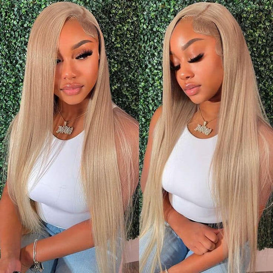 13X4 BLONDE 613 STRAIGHT HUMAN HAIR LACE FRONT WIG
