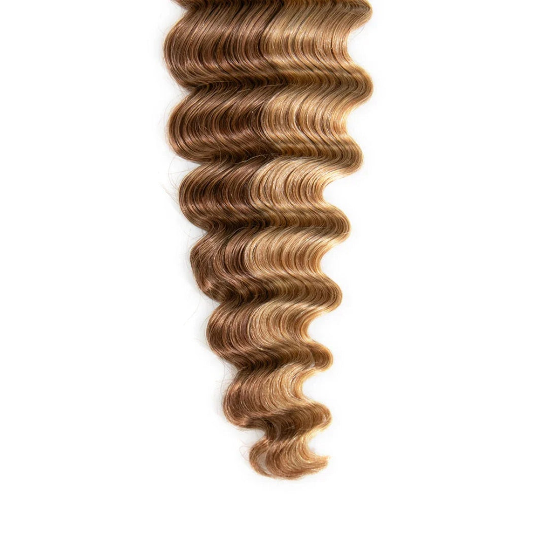 Soft Feather Crochet Braids Hair 100% Human Hair Extensions--#27/30 Loose Deep Wave