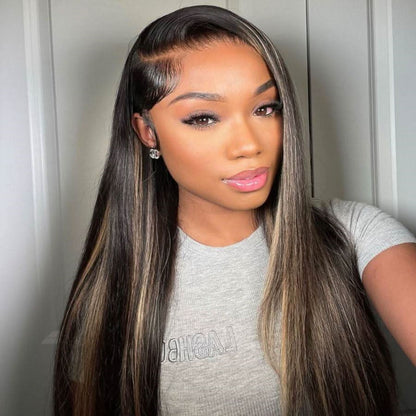 BYE-BYE KNOTS 13X6 HD LACE FRONTAL SUPER PRE-PLUCKED WIG /HIGHLIGHT STRAIGHT